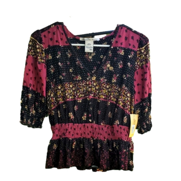 Printed Striped American Rag Top NWT XS - Picture 1 of 7